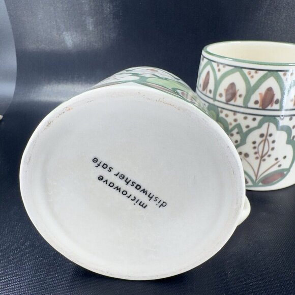 Botanical Bliss Stoneware Mug Cup Set 2 Ceramic Porcelain Coffee Mug Cup Set - Picture 6 of 15